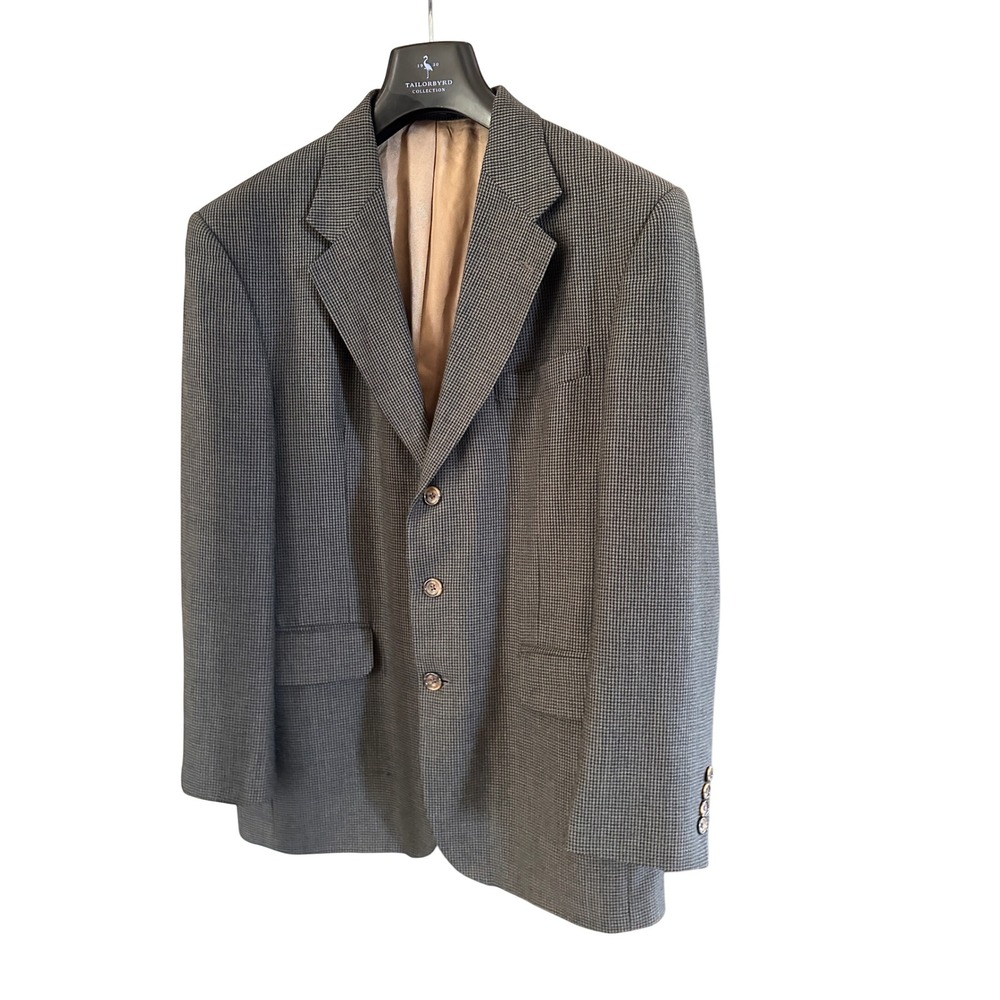 Oscar de la Renta Menswear 100% Wool Houndstooth Blazer Sport Coat 42R